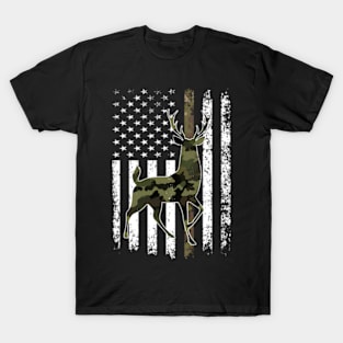 American Flag Camouflage Camo Whitetail T-Shirt